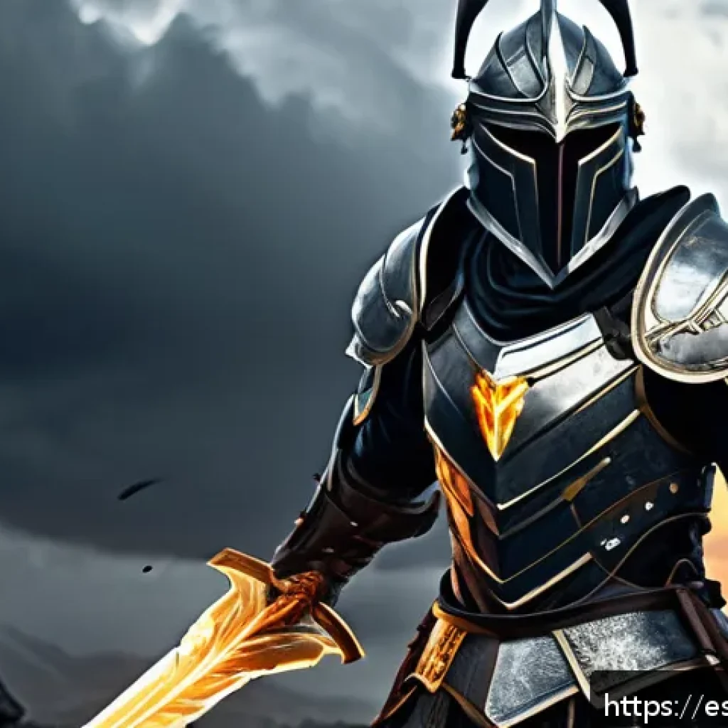 리니지M 레어 장비 세트 옵션 - A fierce PvP warrior in intricately detailed armor set combining a helmet with +10% critical chance ...