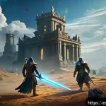 Home 18 리니지M 파티 전투의 장점 - A dynamic and vibrant scene of a diverse team of fantasy RPG characters in coordinated battle format...