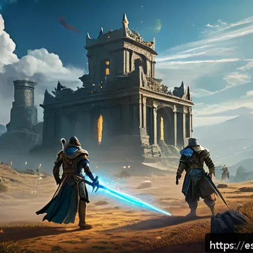 Home 30 리니지M 파티 전투의 장점 - A dynamic and vibrant scene of a diverse team of fantasy RPG characters in coordinated battle format...