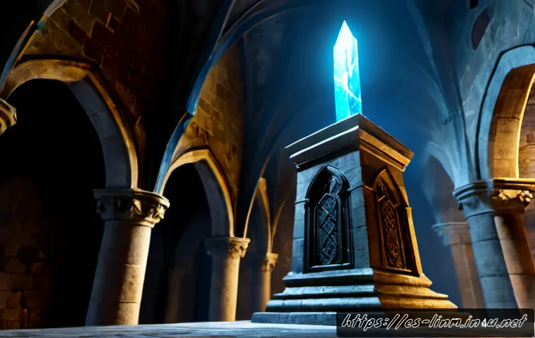 리니지M 최고 등급 아이템 - Photorealistic high-fantasy game scene, a legendary top-tier artifact floating above an ancient ston...